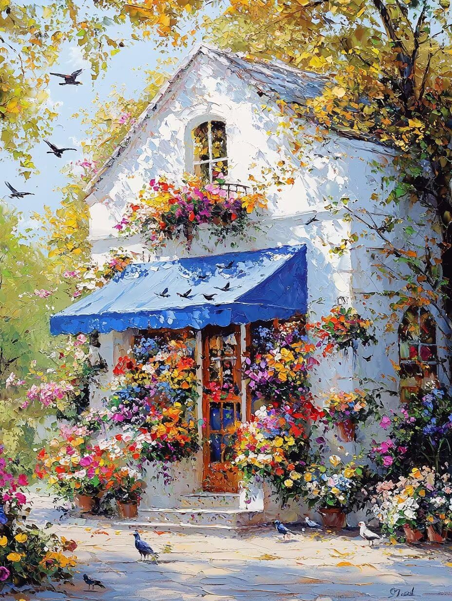 Hyupuanj Zestaw do malowania diamentami 5D DIY Flower Shop, 91 x 122 cm h