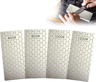 4 Pieces Diamond Sharpening Stones, Quality Diamond Stones for Sharpening, Honeycomb Sharpening Stones 400/600/1000/1200, for Kitchen Appliances and Outdoor use
