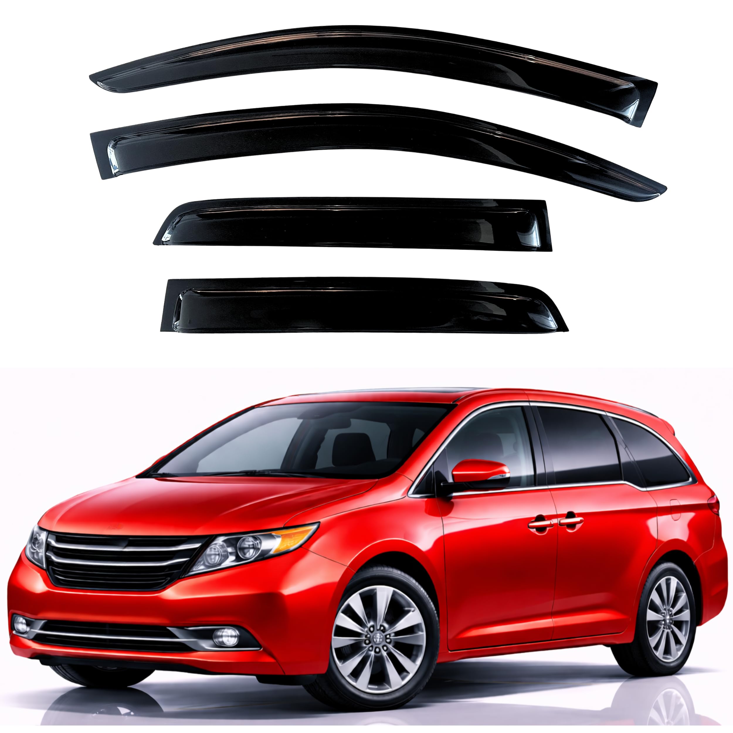 KPY Rain Guards Fit for 2011-2017 Honda Odyssey, Out-Channel Window Visors Vent Wind Deflectors 4PC, Car Accessories for 11-17 Odyssey