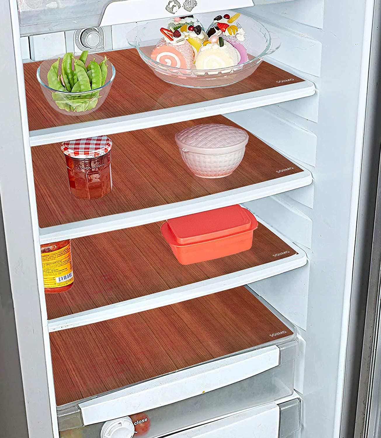 Amazon Brand - Solimo Polyvinyl Chloride Standard Pvc Fridge Mats - (Set of 6 Pcs, Brown) (B09V5RSJ2F) Amazon Price History, Amazon Price Tracker
