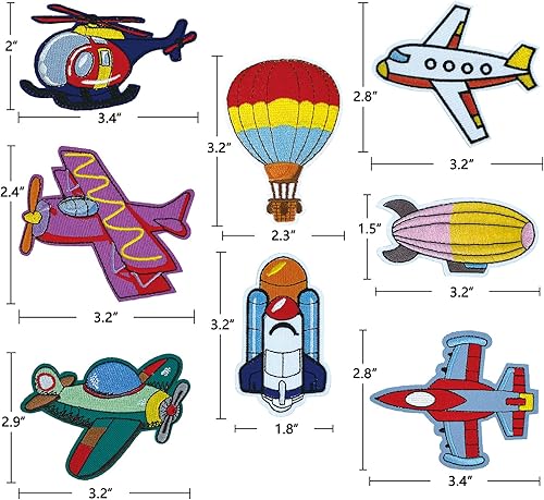 Miniatura 2 de 8 parches para planchar para niños, parche de avión para ropa, parche de apliques para coser, parche de bricolaje para mochilas, pantalones,