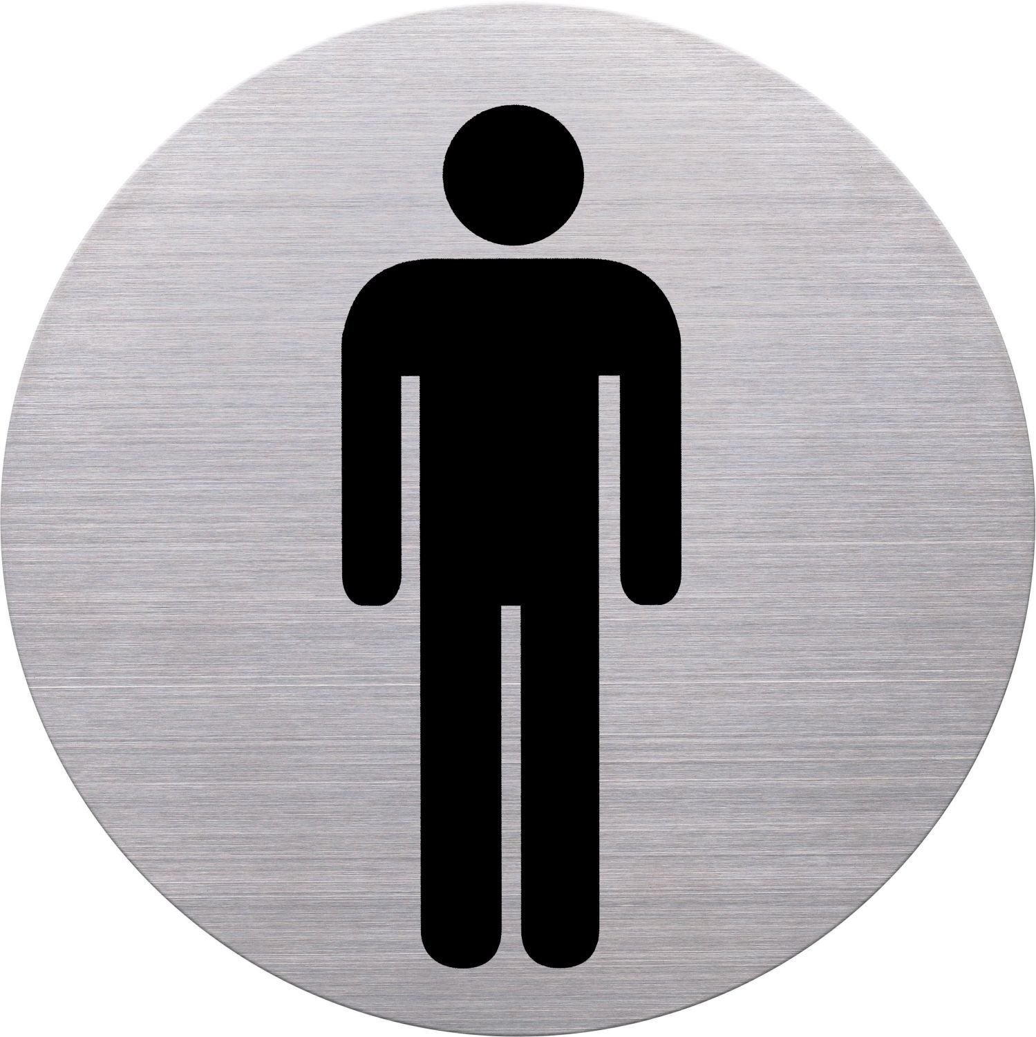 helit Pictogramme WC pour homme Ø 115 mm/​autocollant en acier inoxydable H6270900