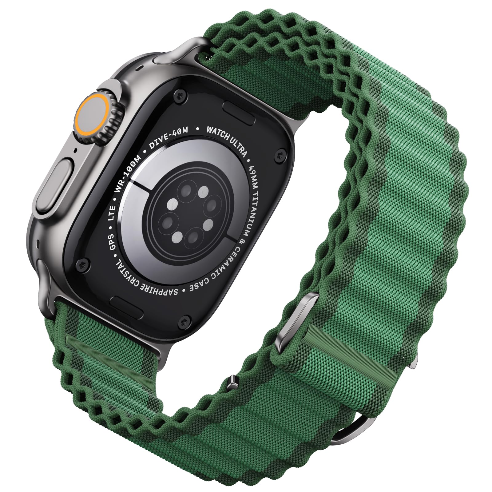 Nylonowy, sportowy pasek do zegarka iWatch Series 10, SE, 9, 8, 7, 6, 5, 4, 3, 2, 1, Ultra, 2/Ultra, do Apple Watch 40 mm, 38 mm, 39 mm, 41 mm, 42 mm, 44 mm, 45 mm, 46 mm, 49 mm, dla mężczyzn i kobiet