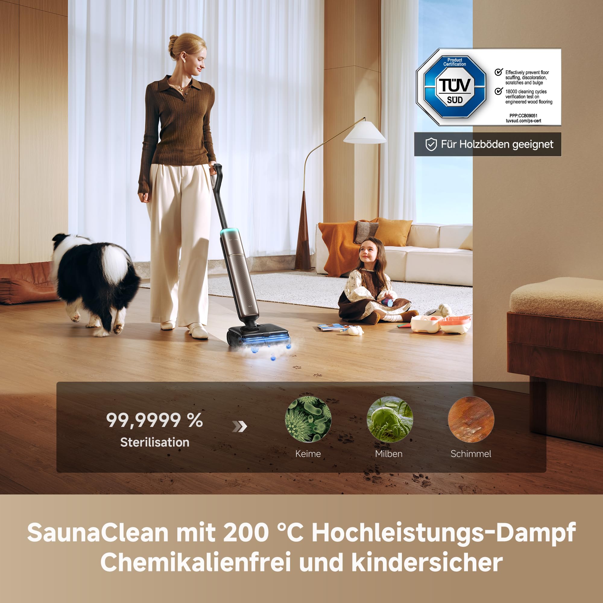 dreame T16 Pro Steam Nass- & Trockensauger, 200 °C Dampf