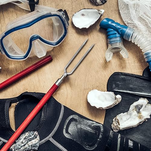 Miniatura 5 de EVTSCAN 4 lanza de pesca de acero inoxidable con 2 puntas, gancho roscado de 0.315 pulgadas para aparejos de pesca al aire libre