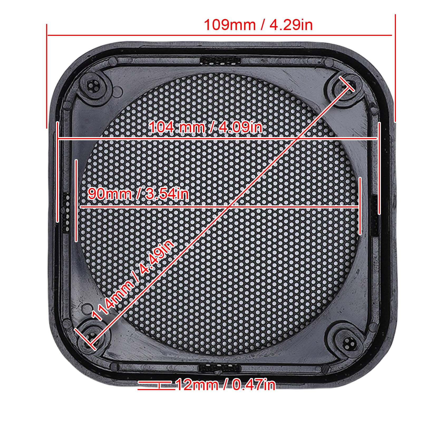 Głośniki Sufitowe 109 mm z Grille Protector, 2 sztuki, Plastikowa Ramka i Żelazna Siatka, Idealne dla Kina Domowego i Samochodów