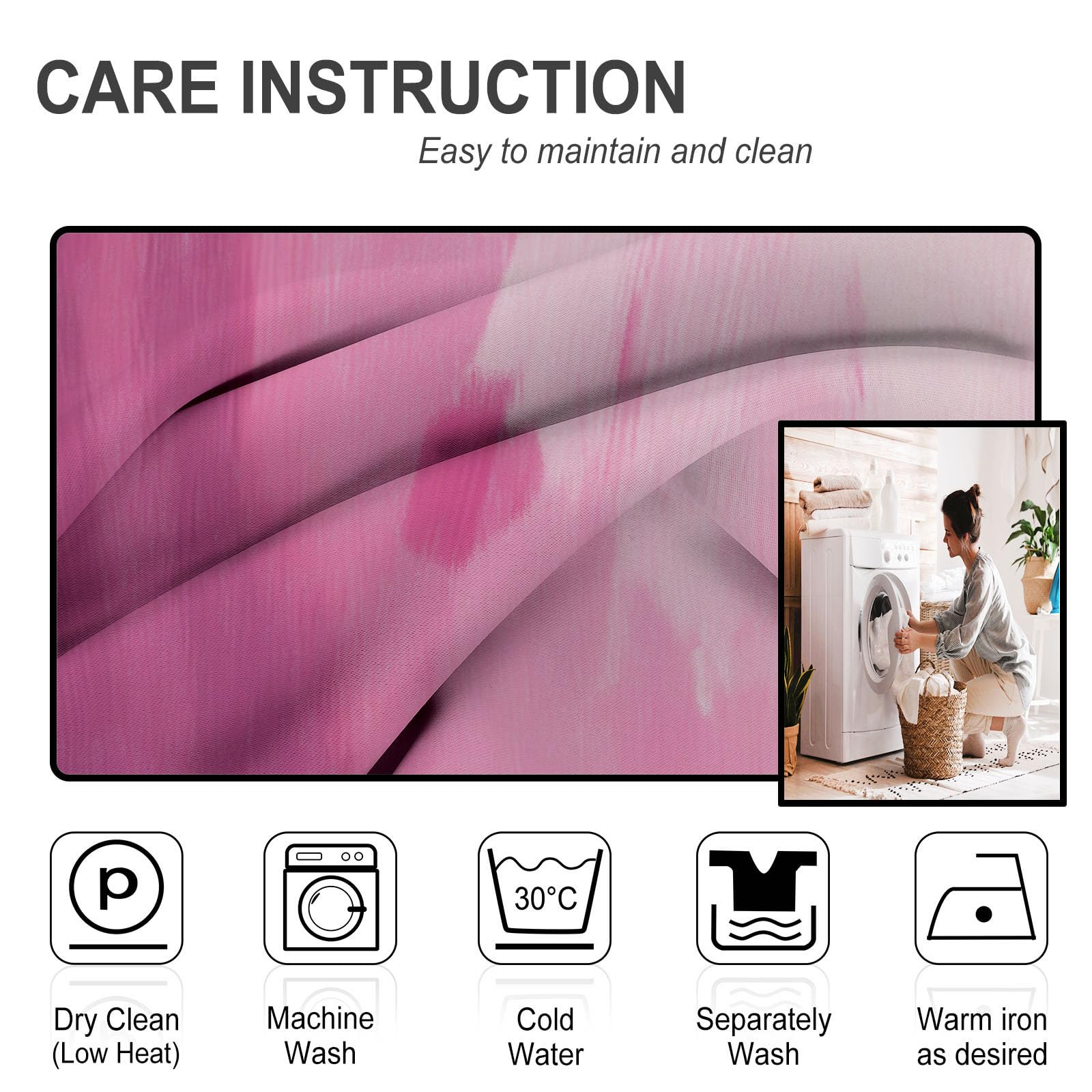 Rosa Vorhänge Blickdicht Pinkes Graffiti Vorhang 2er Set H 175 x B 140 cm, Ultra Soft Verdunklungsvorhänge mit Ösen Thermovorhang Geometrie Gardinen für Schlafzimmer Küche