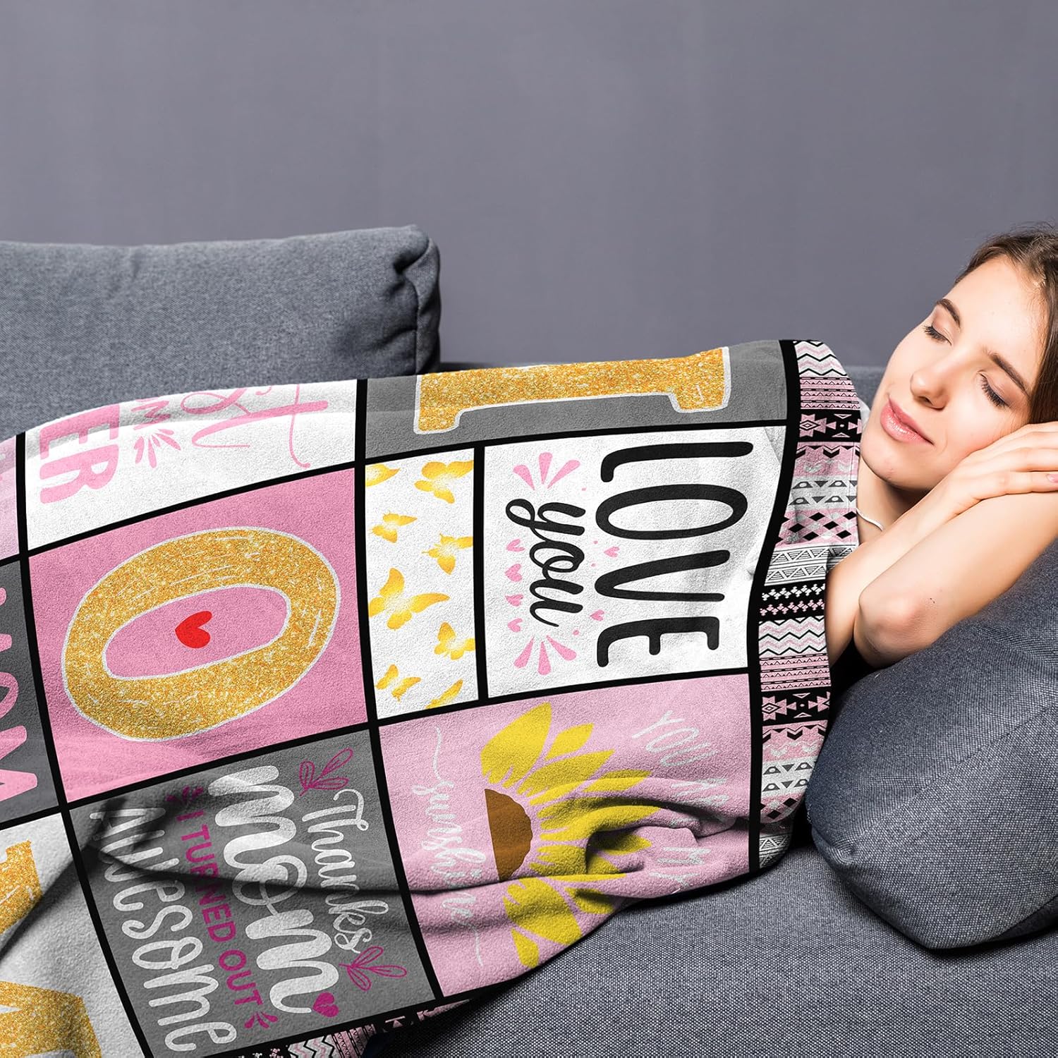 Birthday Gifts for Mom from Daughter Son - Mothers Day Mom Gifts for Valentines Day Christmas - Mother Gift Ideas - Anniversary Romantic Gift for Her Mama Soft Flannel Blanket 60"x50" - Image 3