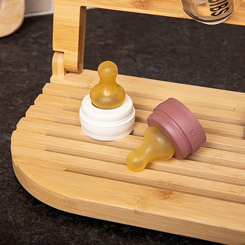 Miniatura 7 de Sydney's Season Estante de secado de botellas que ahorra espacio, kit de limpiador de botellas de viaje, estante de secado para bebés, estante de