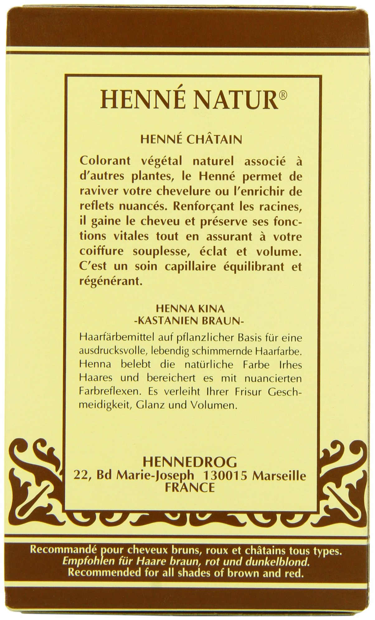 Henne Natur Chestnut - Tinte en polvo para el cabello, 90 g