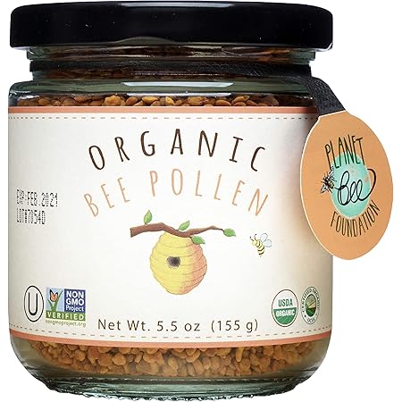 Greenbow Organic Bee Pollen - 100% USDA Certified Organic, Non-GMO, Pure, & Natural Bee Pollen - Superfood Packed with Proteins, Vitamins & Minerals - Kosher Certified, Gluten Free - 155g