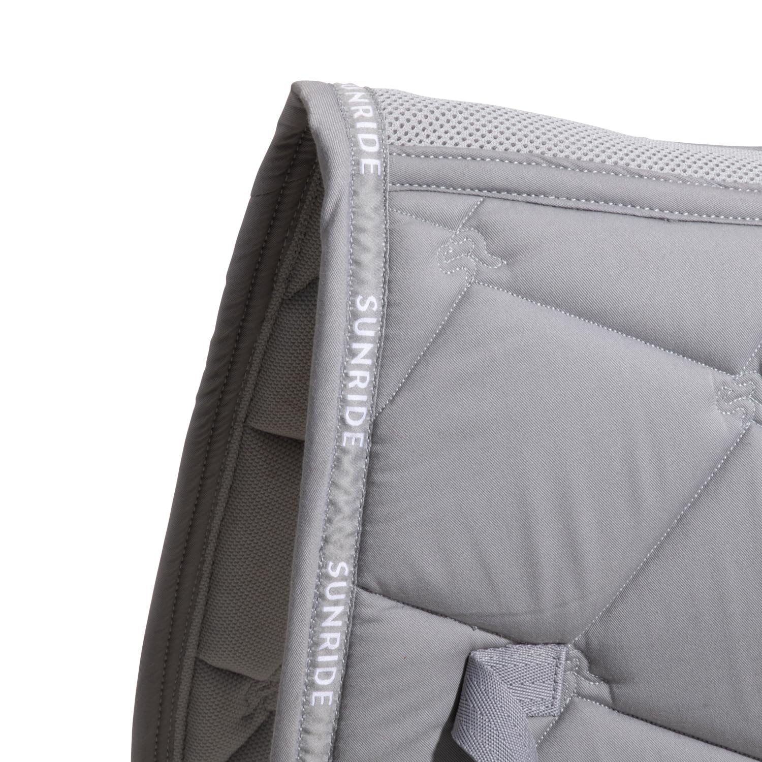SUNRIDE Sella da salto "Wellington" per cavalli - materiale a rete come ventilazione aggiuntiva contro l'accumulo di calore, di facile manutenzione e stabile nelle dimensioni (Full, grigio)