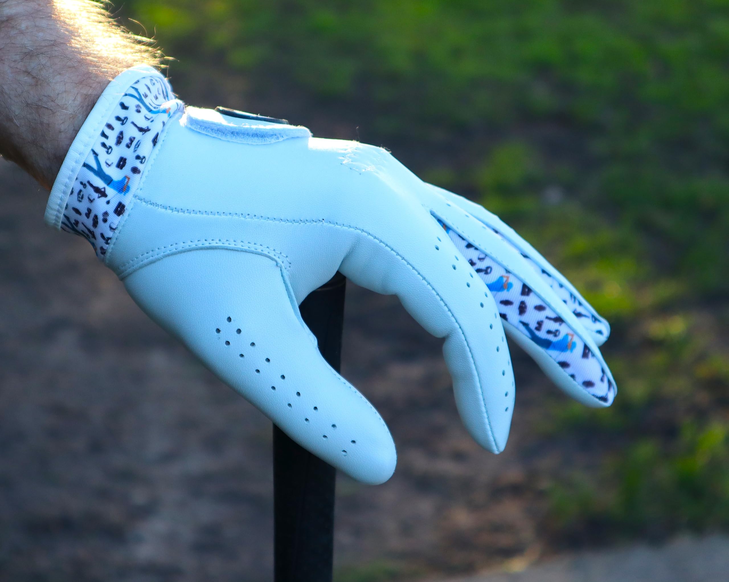 ASTUR Guantes de golf Cabretta de cuero para hombre, 2 unidades, mano izquierda, carismático, diseño único de muñeca
