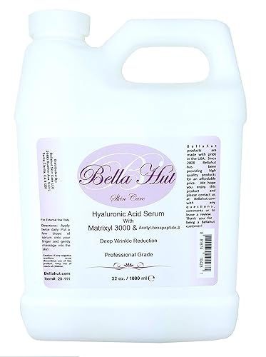 Miniatura 2 de Bellahut - Suero facial de ácido hialurónico puro con MATRIXL 3000 y acetil hexapéptido-3 construye colágeno, combate las arrugas profundas y
