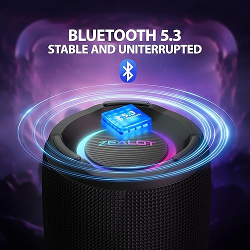 Miniatura 4 de ZEALOT Altavoz Bluetooth, altavoz inalámbrico impermeable IPX7 con sonido estéreo fuerte de 20 W, altavoces portátiles para exteriores con Bluetooth