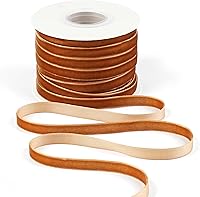 Vista 10 de Cinta de Terciopelo Rosa Polvoriento de 3/8 Pulgadas, Cinta de Terciopelo Rosa Polvoriento de Cara Única y Fina para Envolver Regalos, Decoraciones