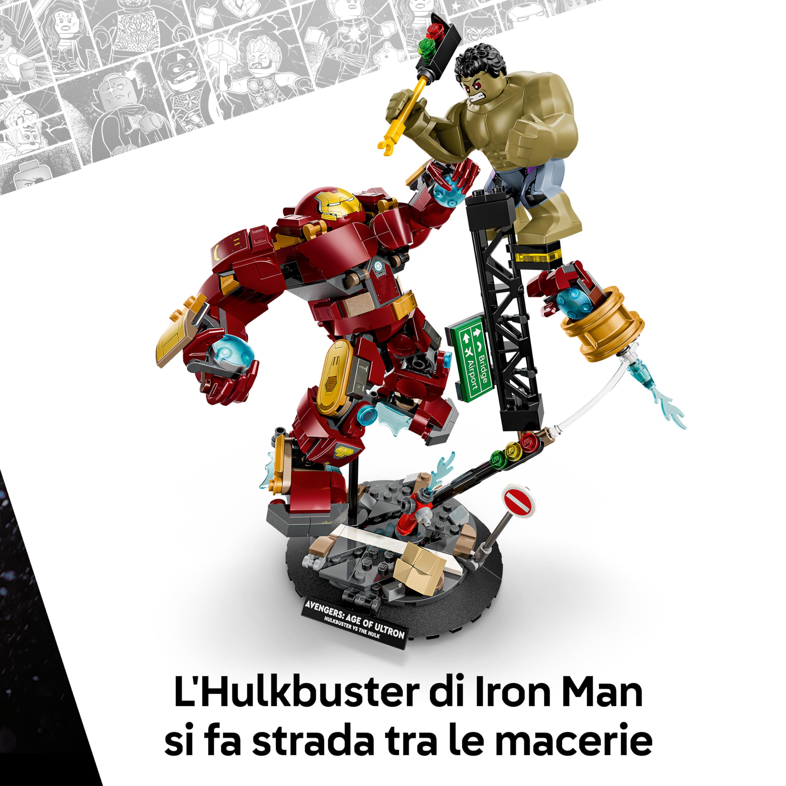 LEGO | Marvel Battaglia Epica: Hulkbuster vs. The Hulk - Giocattolo dei Supereroi con 2 Action Figure e Minifigure di Iron Man - Idea Regalo per Bambini da 9 Anni in su Fan degli Avengers - 76343