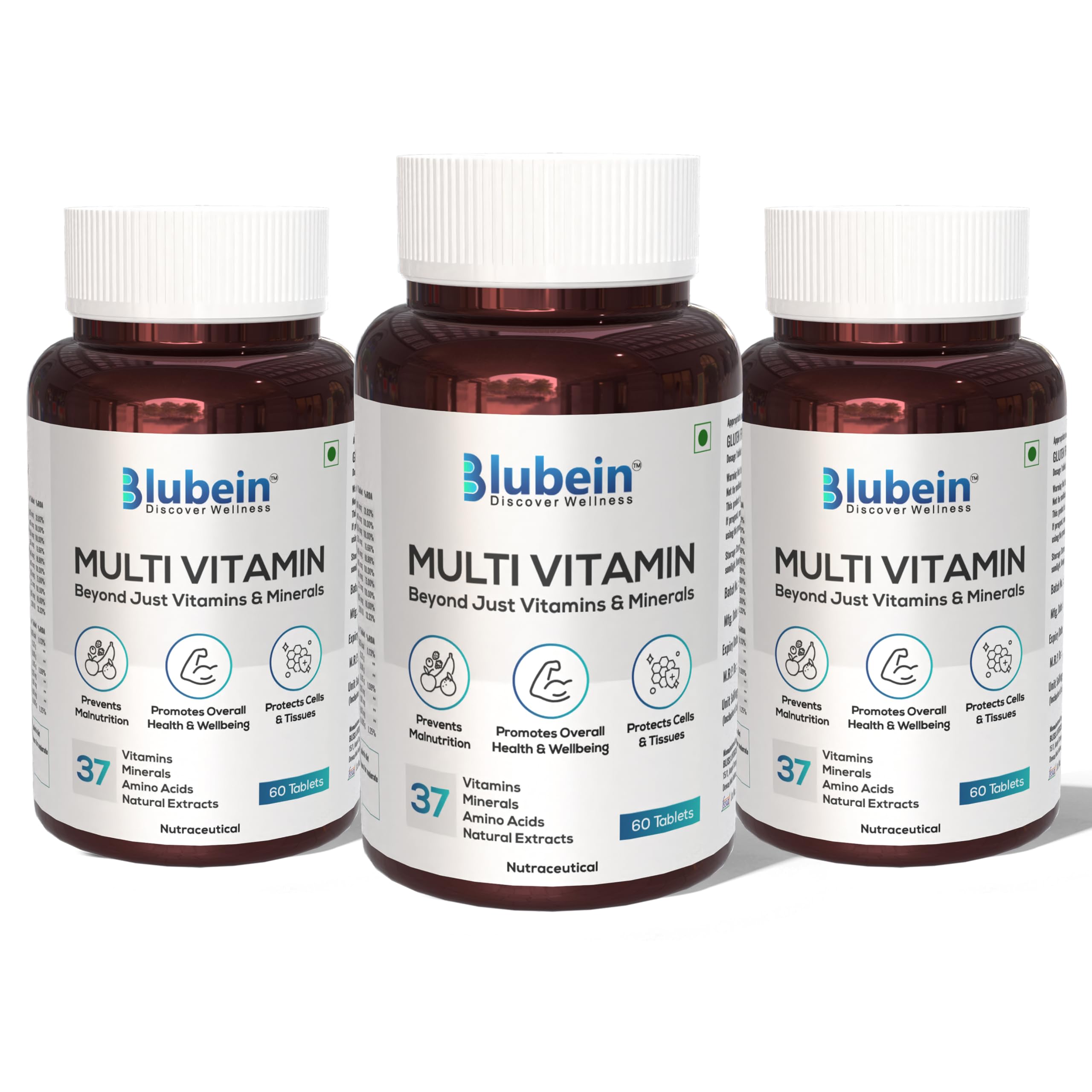 Blubein Multivitamin 60 Tablets for Men & Women with 37 Vital Nutrients — Amazon image 9