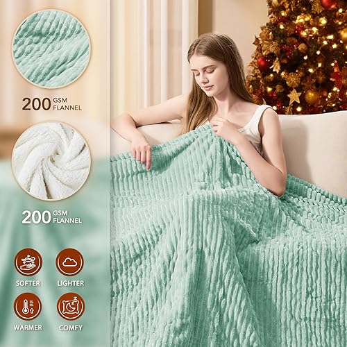 Vista 118 de Homemate Manta térmica eléctrica de 50 x 60 pulgadas, manta térmica de 1/2/4/6/8 horas de apagado automático, 10 niveles de calor, protección contra