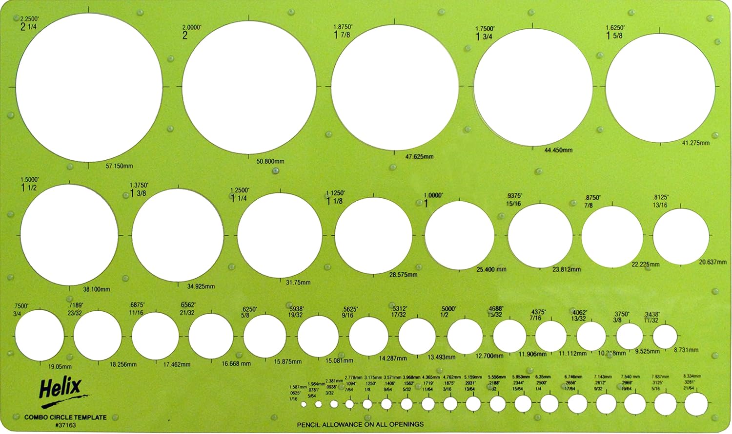 Helix Combo Circle Template (37163) : Technical Drawing Templates : Office Products