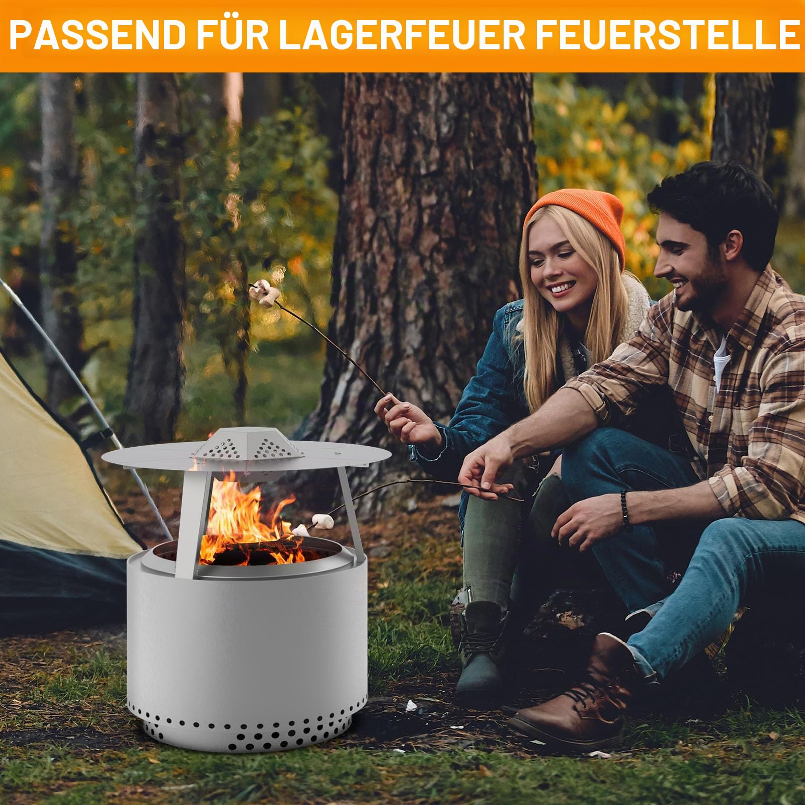 Wärmeabweiser für Soloofen Lagerfeuer Zubehör Soloofen Lagerfeuer 49,5 cm Deflektor 304 Edelstahl Solo Herd Bonfire 2.0 Heat Deflektor Bonfire Solo Ofen Heat Deflector mit Tragegriff