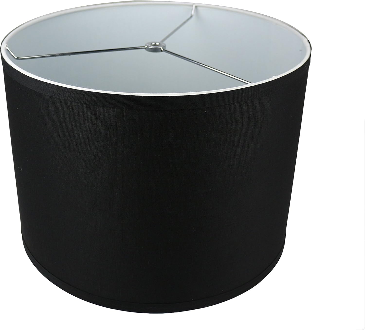 Urbanest Classic Drum Smooth Linen Lampshade, 14-inch by 14-inch by 10-inch, Black