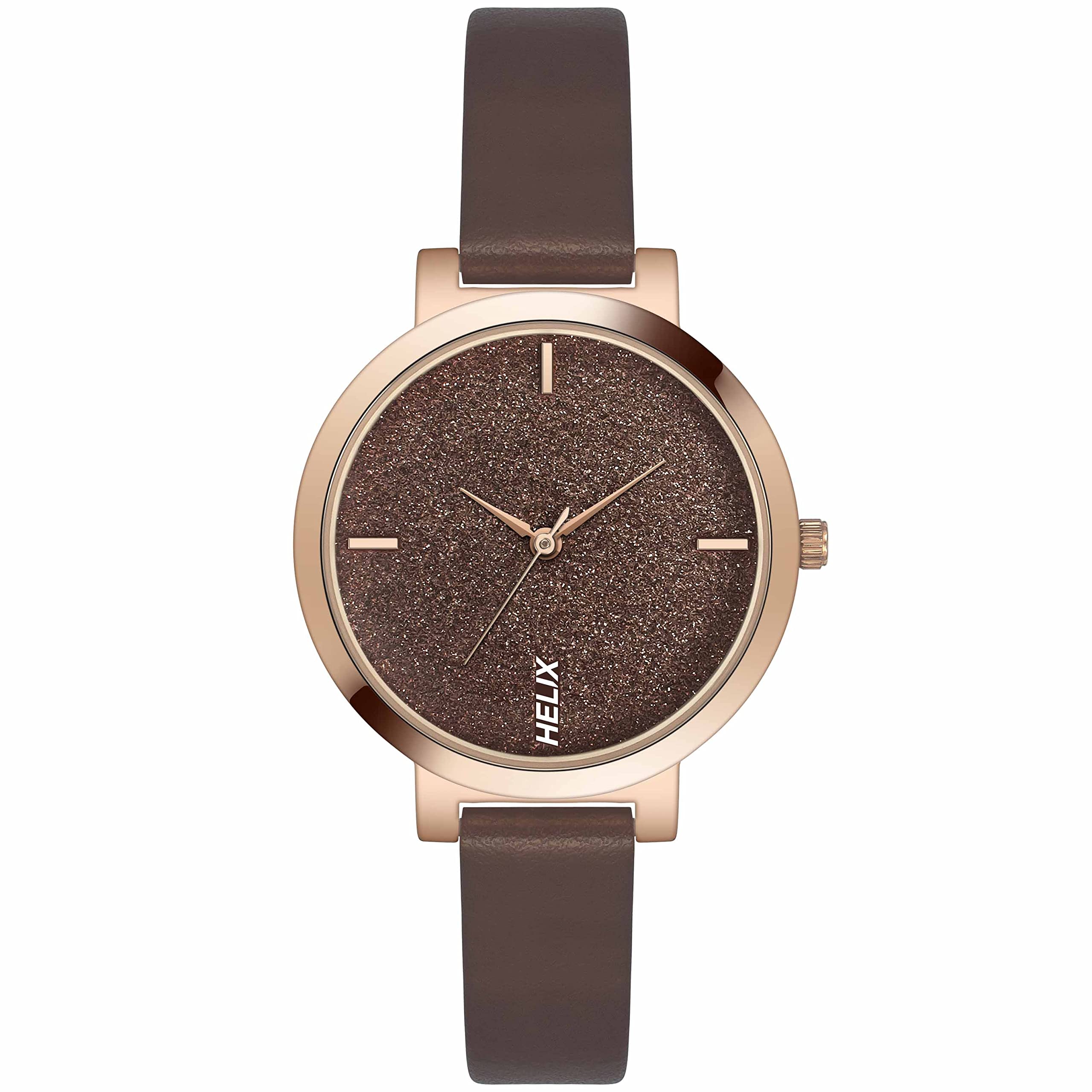 Helix by Timex Brown Round Analog Watches for Women | Quartz Movement Leather Strap Ladies Watches | Upto 30 m Water Resistance with Buckle Closure | Gift for Women TW041HL20 (B0BQY52KZ6) Amazon Price History, Amazon Price Tracker