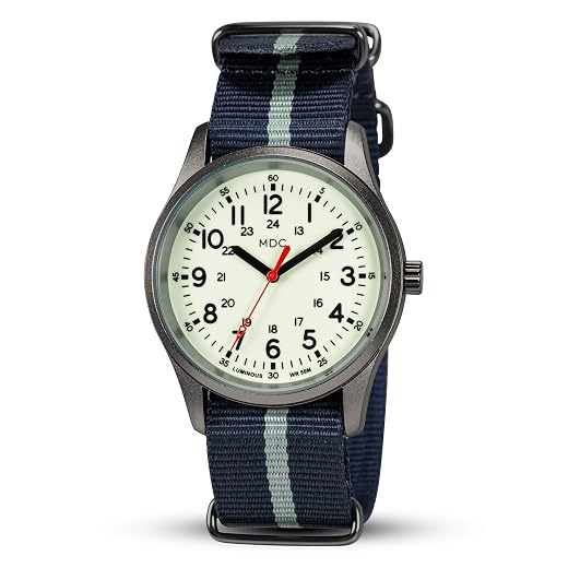 Infantry Mens Military Field Watch, Glow in the Dark Luminous, Nylon Band | Full Luminous Dial, 12/24H Tactical Time, 5ATM Waterproof, Easy Night Read, Japanese Quartz