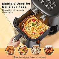 Vista 7 de Forros de papel desechables para freidora de aire: 100 piezas de 9 pulgadas, forros redondos para canasta de freidora de aire, papel de pergamino