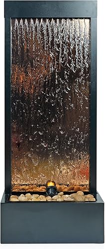 Miniatura 43 de Alpine MLT100 Espejo Cascada con piedras decorativas y luz, color Bronce, Ecléctico, Marrón 72 pulgadas - Bronce