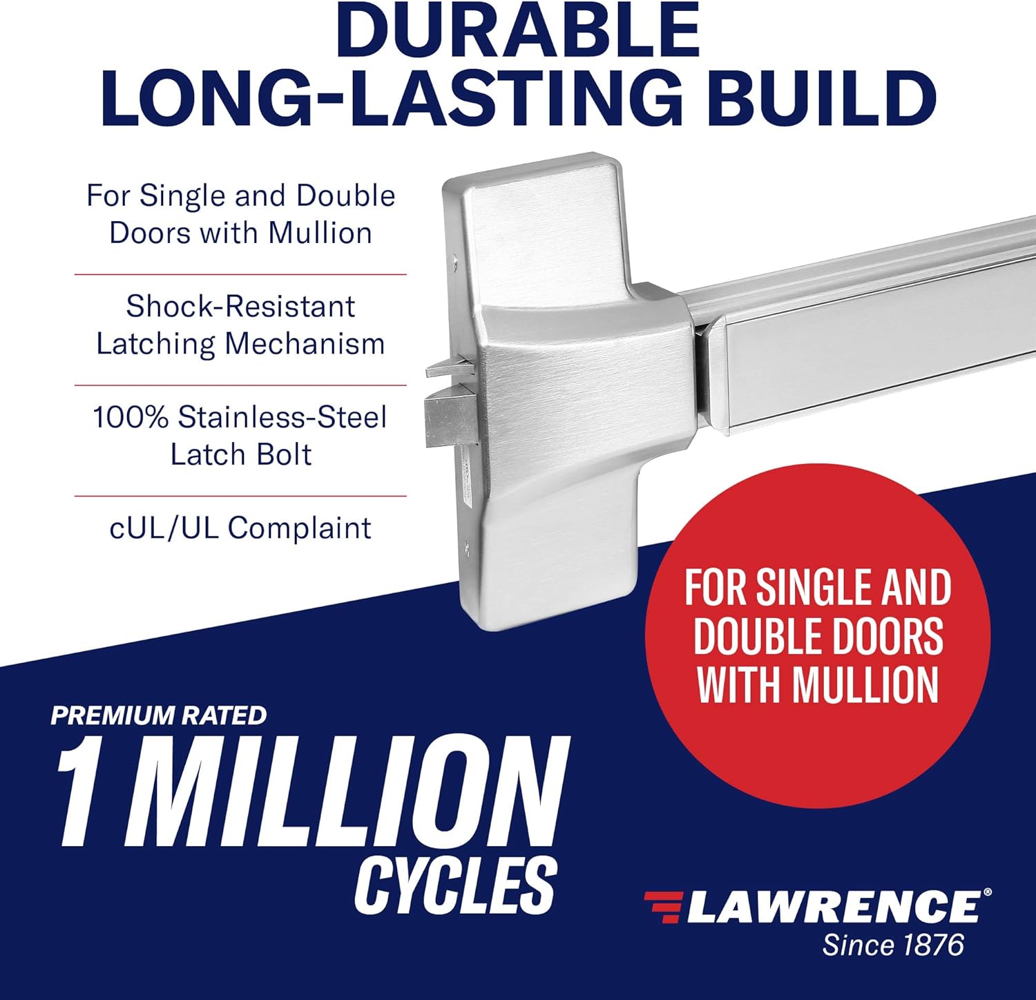 Lawrence Hardware #8810S Panic Rated 36" Rim Exit Device - 26D