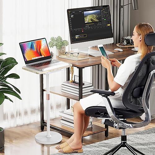 Miniatura 2 de NAMON Soporte de piso portátil 2 en 1 para computadora portátil y soporte para computadora portátil para escritorio, mesa pequeña ajustable con