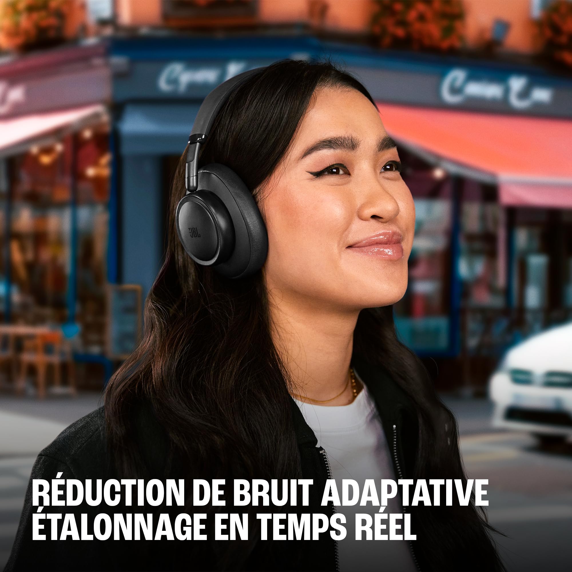JBL Live 780NC Casque Circum-Auriculaire sans Fil à Réduction de Bruit Adaptative, Son Spatial, Commande Vocale et JBL Pure Bass, Orange