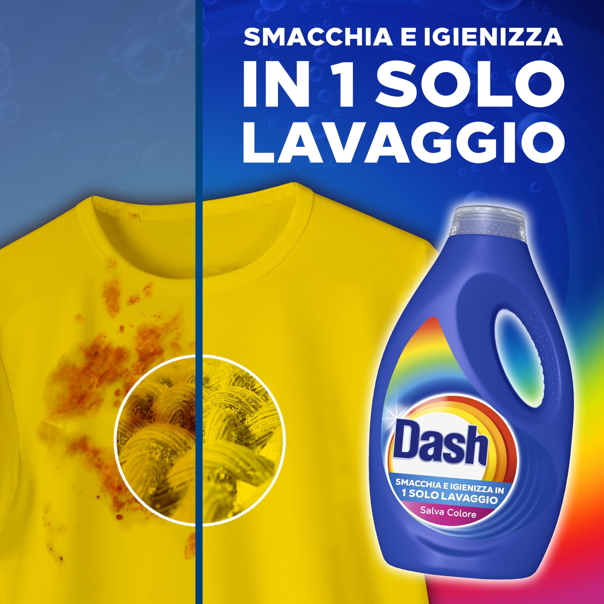 Dash Detersivo Liquido Lavatrice, 160 Lavaggi (4x40), Salva Colore, Brillantezza Per I Capi, Rimuove Le Macchi e Igienizza, Efficace Anche A Freddo E In Cicli Brevi
