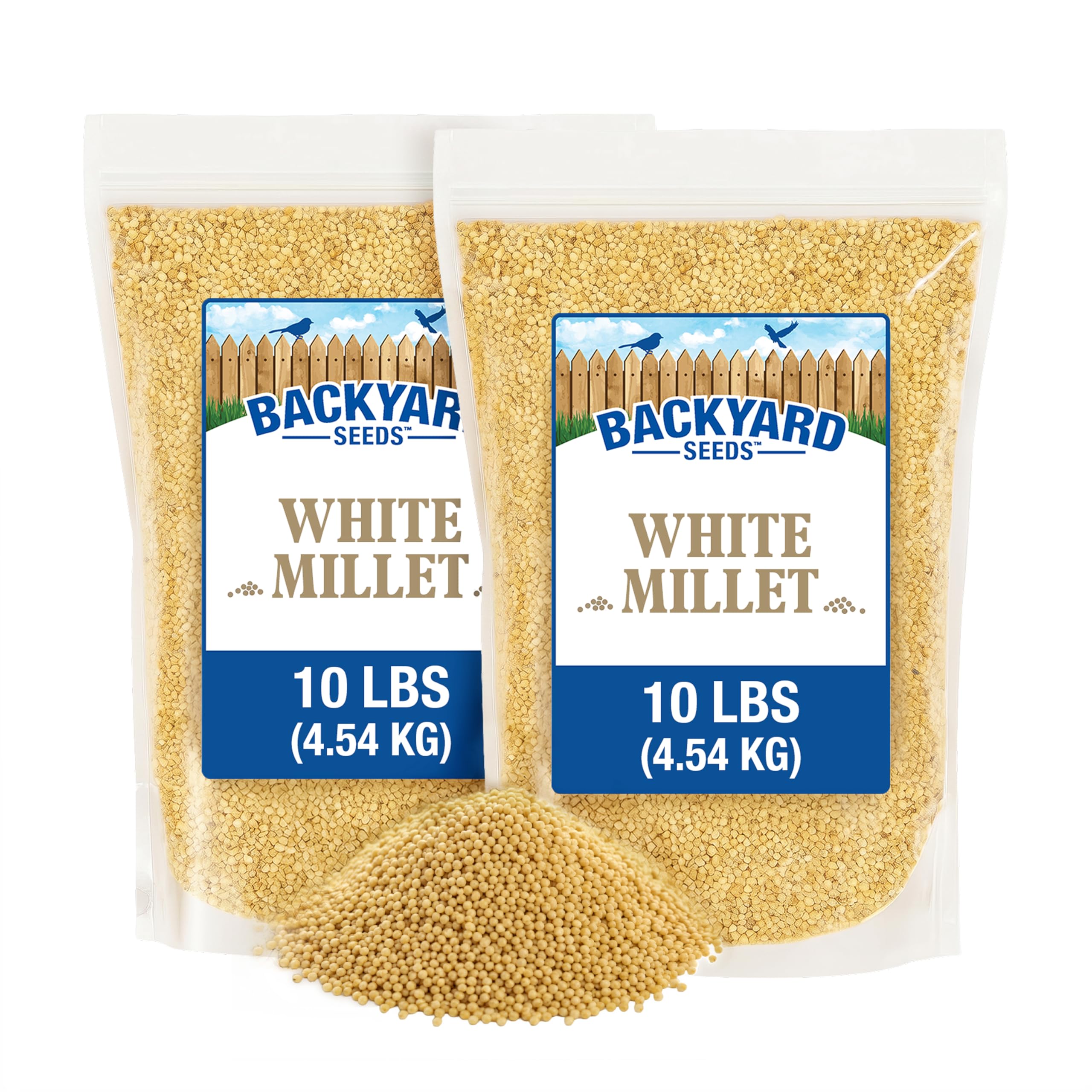 CountryMax 20LB White Proso Millet Bird Seed for Wild Birds &amp; Finches