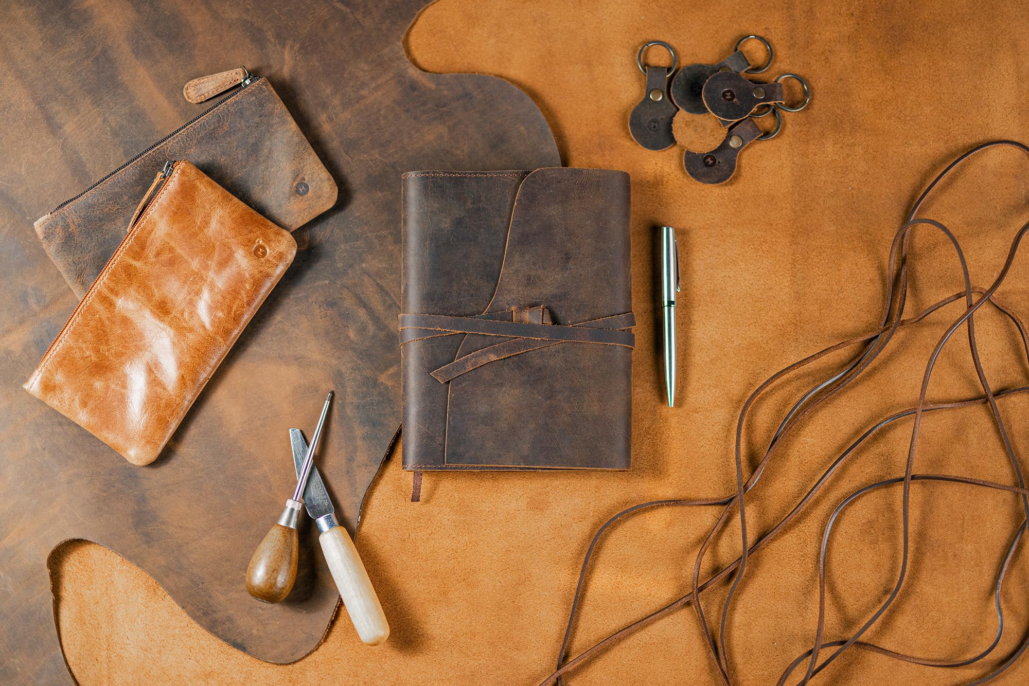 moonster Quaderno Appunti Ricaricabile in Pelle, Block Notes da Donna e Uomo, Blocco Appunti in Pelle con Penna e Fogli a Righe, Quaderno A5, Quaderno di Viaggio, Taccuino Vintage