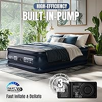 Vista 6 de Queen Air Mattress with Built-in Pump, 18" Top Inflatable Mattress with Waterproof Flocking Fabric, Three-Minute Quick-Inflatable Bed. Portable Blow