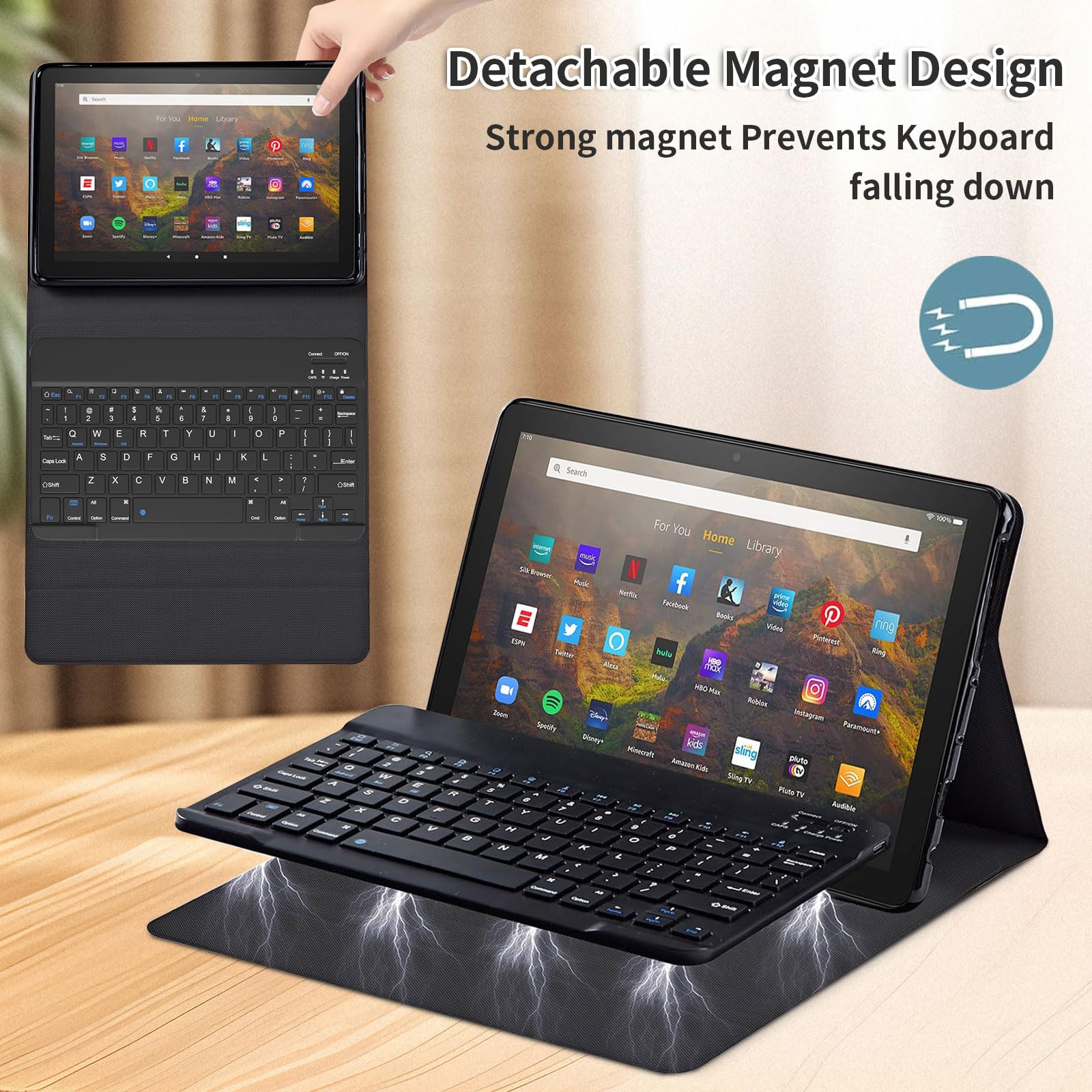 Amazon.com: Qindaiwen Keyboard Case for Amazon Fire HD 10 Tablet