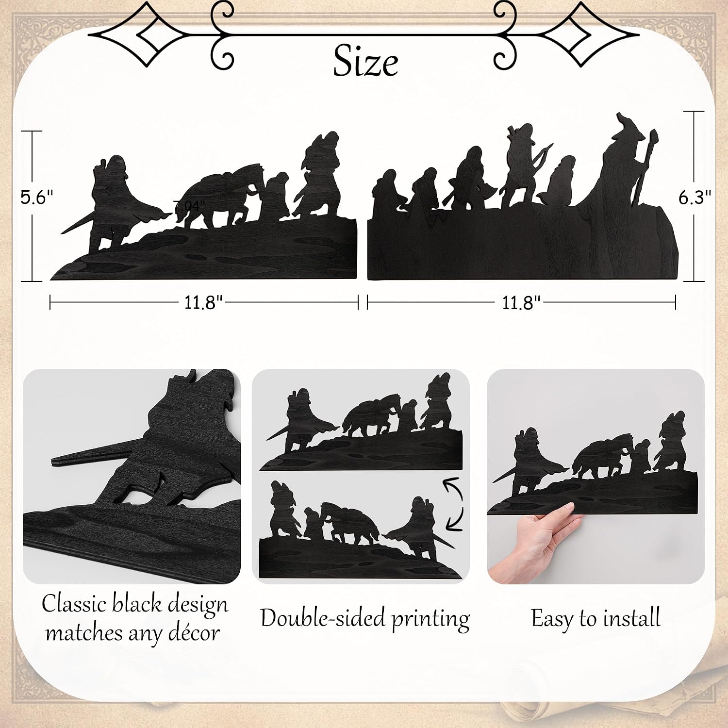 Cbloxtor Fantasy Adventure Journey Wood Wall Art Sign, 2 Pcs