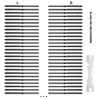 Vista 1 de WAYSKA Paquete de 80 tornillos de rosca izquierda y derecha de acero inoxidable T316 negros para poste de madera de 1/8" kit de herrajes