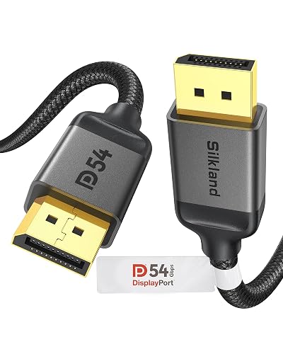 Silkland 54Gbps 16K DisplayPort Cable 2.1 6.6FT