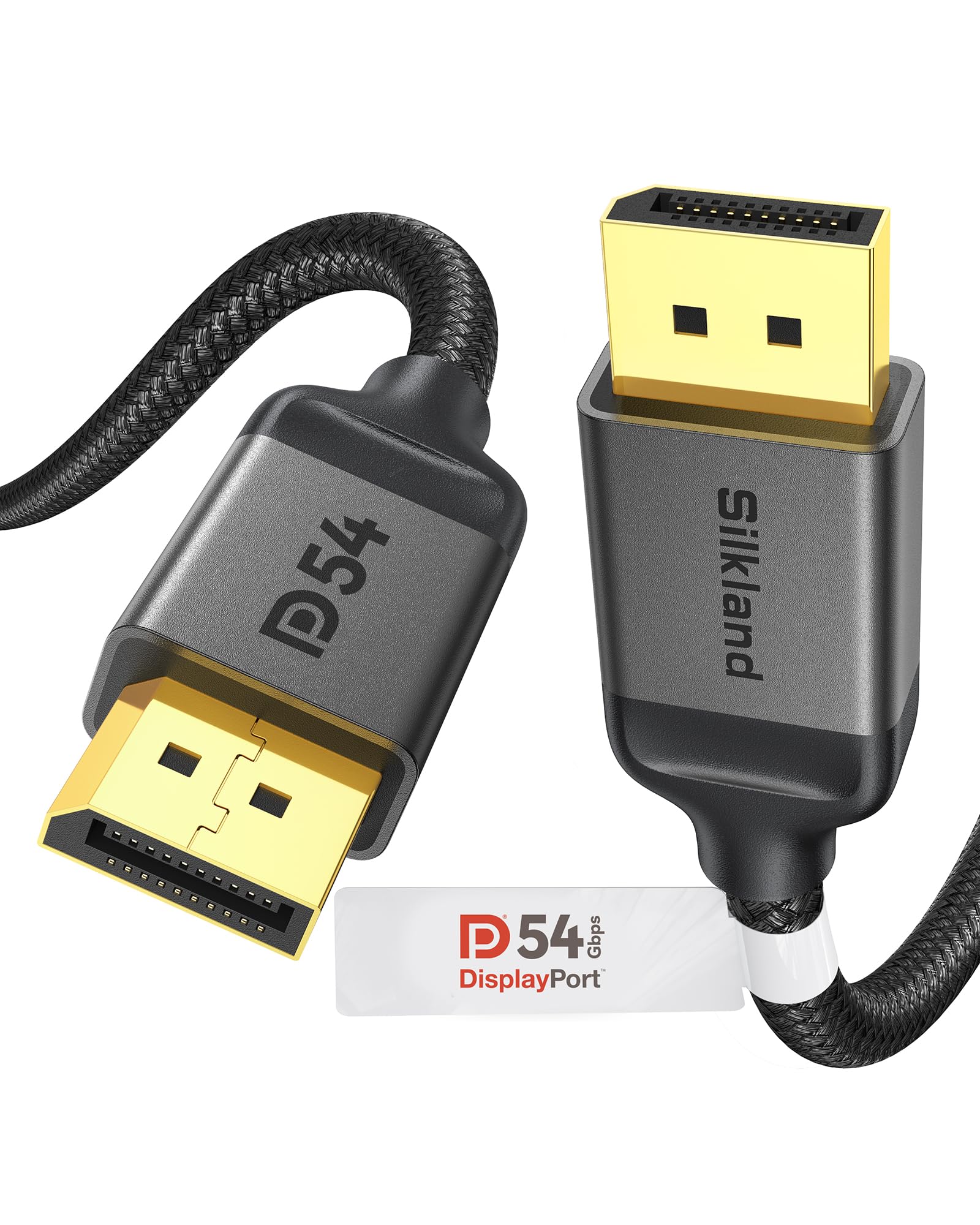 Silkland 54Gbps DisplayPort Cable 2.1 [VESA Certified], DP 2.1 Cable [16K@30Hz, 8K@120Hz, 4K@240Hz 165Hz 144Hz] HDR, HDCP DSC 1.2a, Compatible FreeSync G-Sync Gaming Monitor 5090 7900XTX, 6.6FT