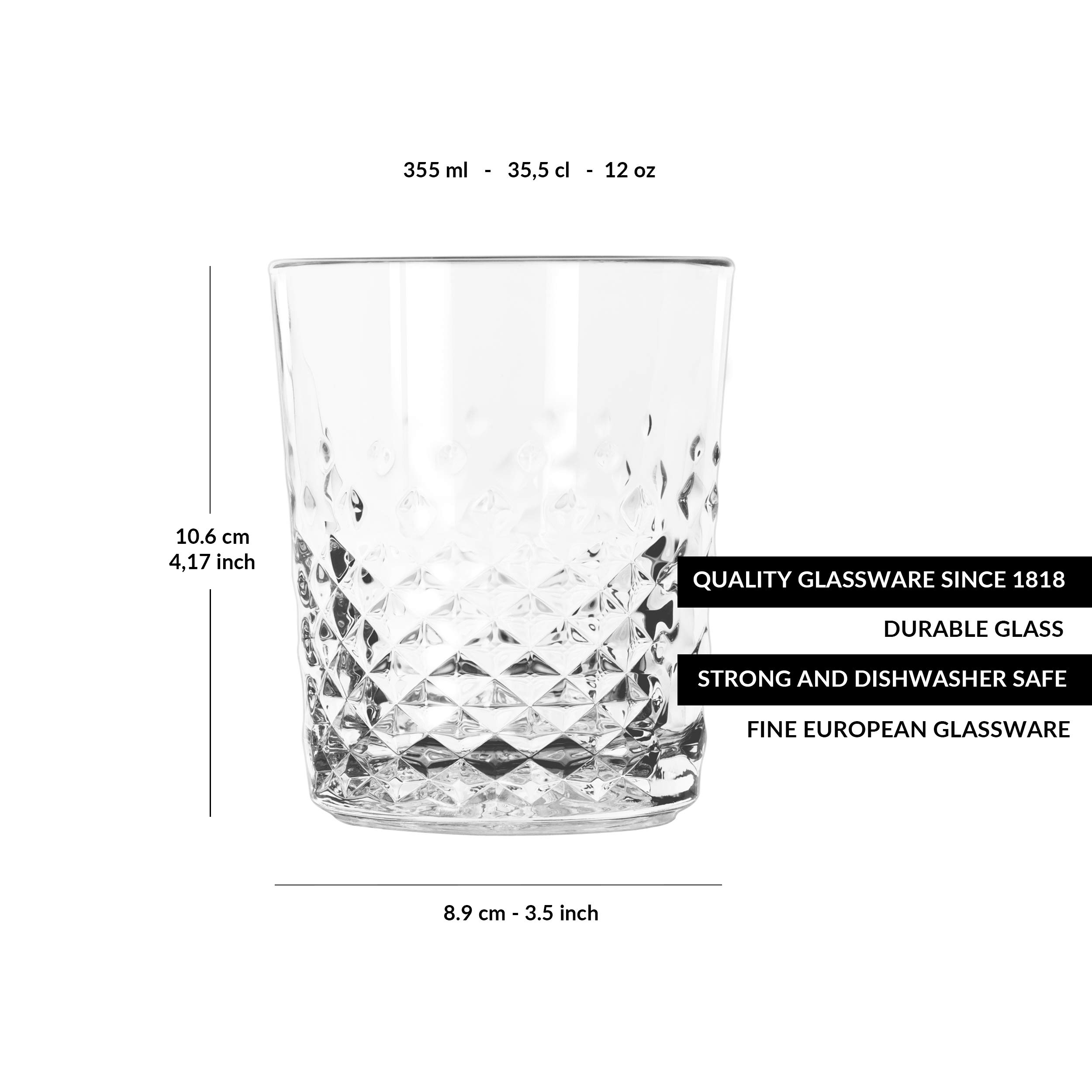 Libbey Trinkglas Carats - 355 ml / 35.5 cl - 6 Stück - spülmaschinenfest