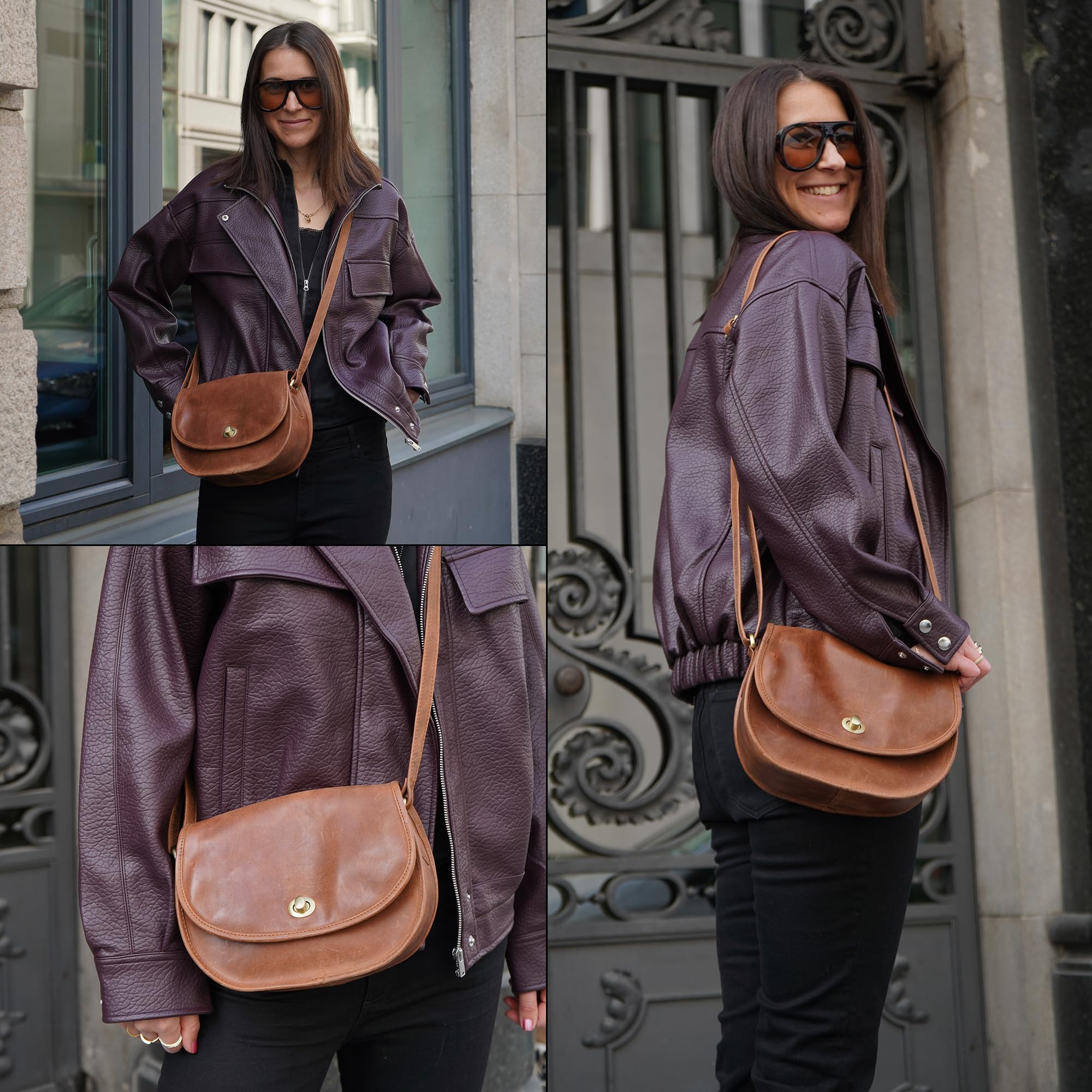 Berliner Bags Umhängetasche Pavia Vintage aus Leder für Damen - Braun