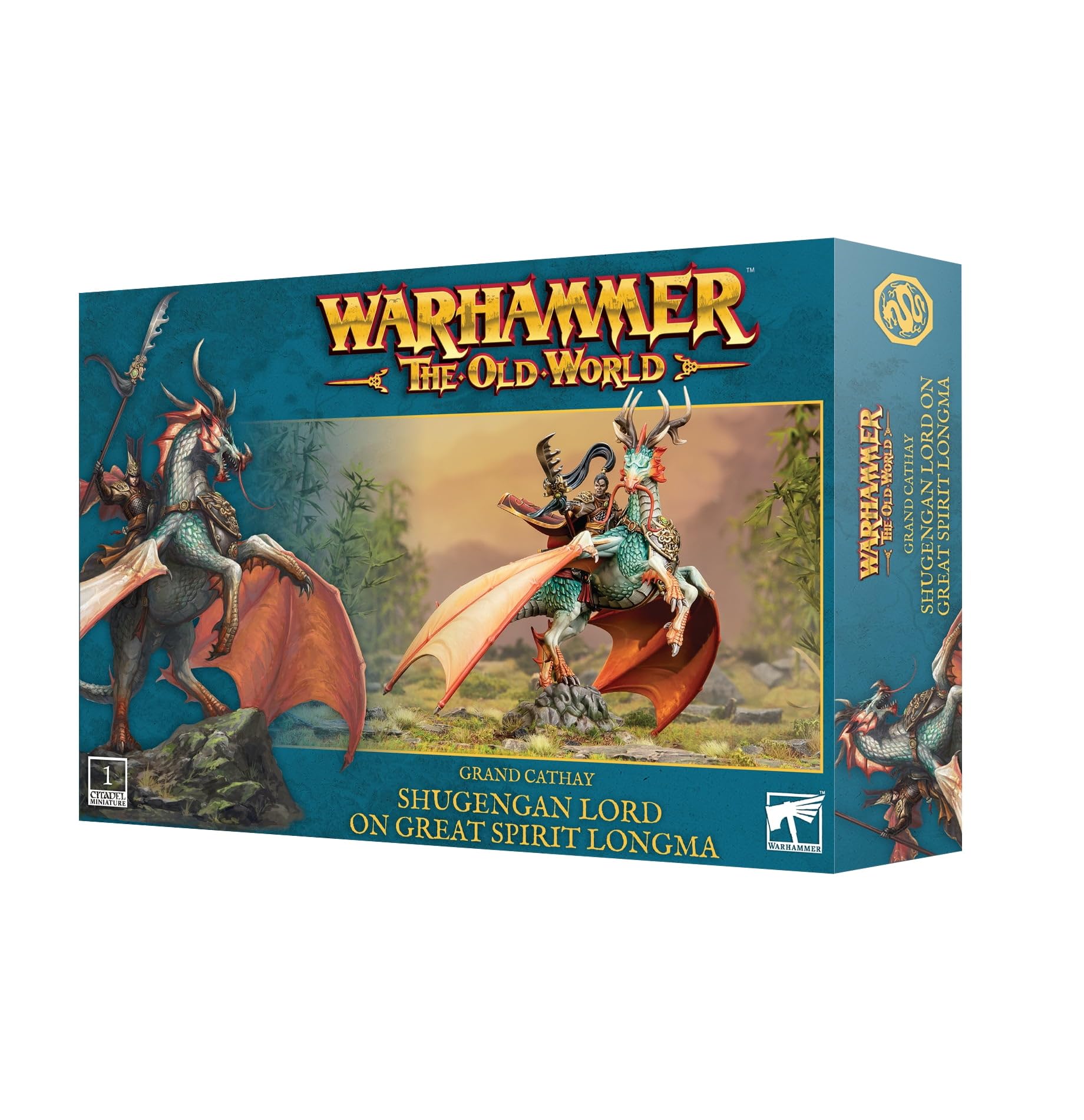 Games Workshop - Warhammer - The Old World - Grand Cathay: Shugengan Lord on Great Sprit Longma - Kit de Modelo de plástico