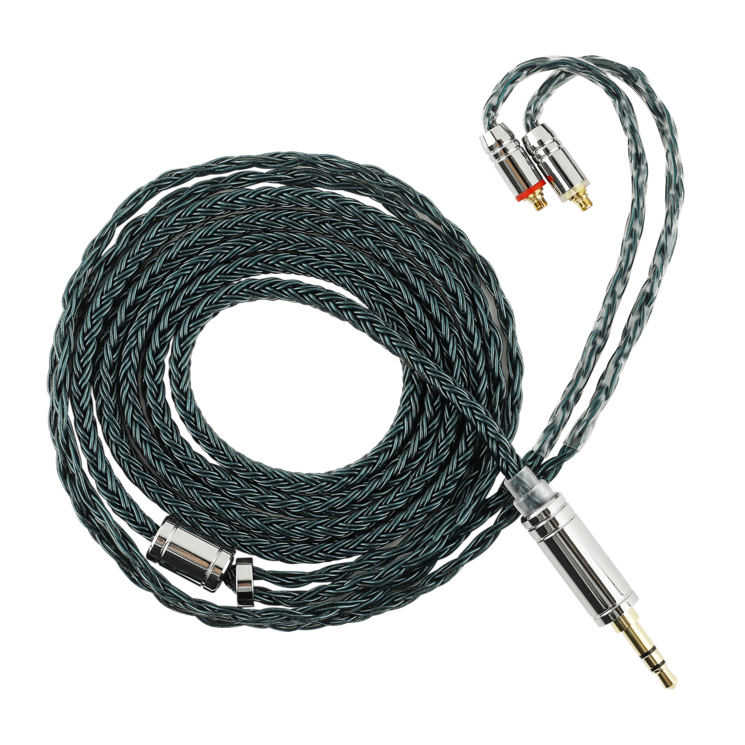 Linsoul Tripowin Zonie IEM Cable, 16 Core Silver Plated Earphone Upgraded Cords, 1.25m SPC in Ear Monitor Cable for 7HZ Timeless AE TINHIFI T2 PRO T3 T4(MMCX, 3.5mm)(Moss)