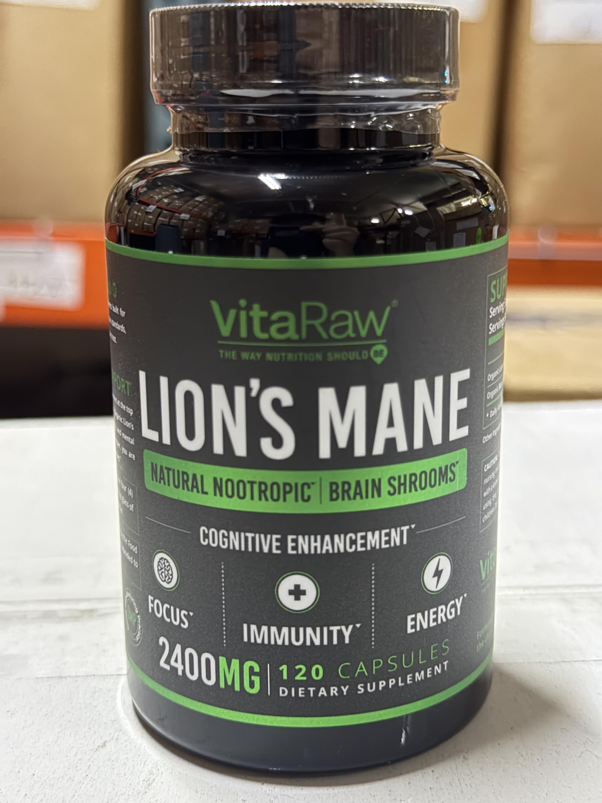 VitaRaw Organic Lions Mane Supplement Capsules 2400 mg - Powerful Nootropic - Helps Maintain Memory, Energy, and Mental Clarity - Vegan Brain Booster Focus Pills - Real Lion's Mane Supplement — Amazon image 8