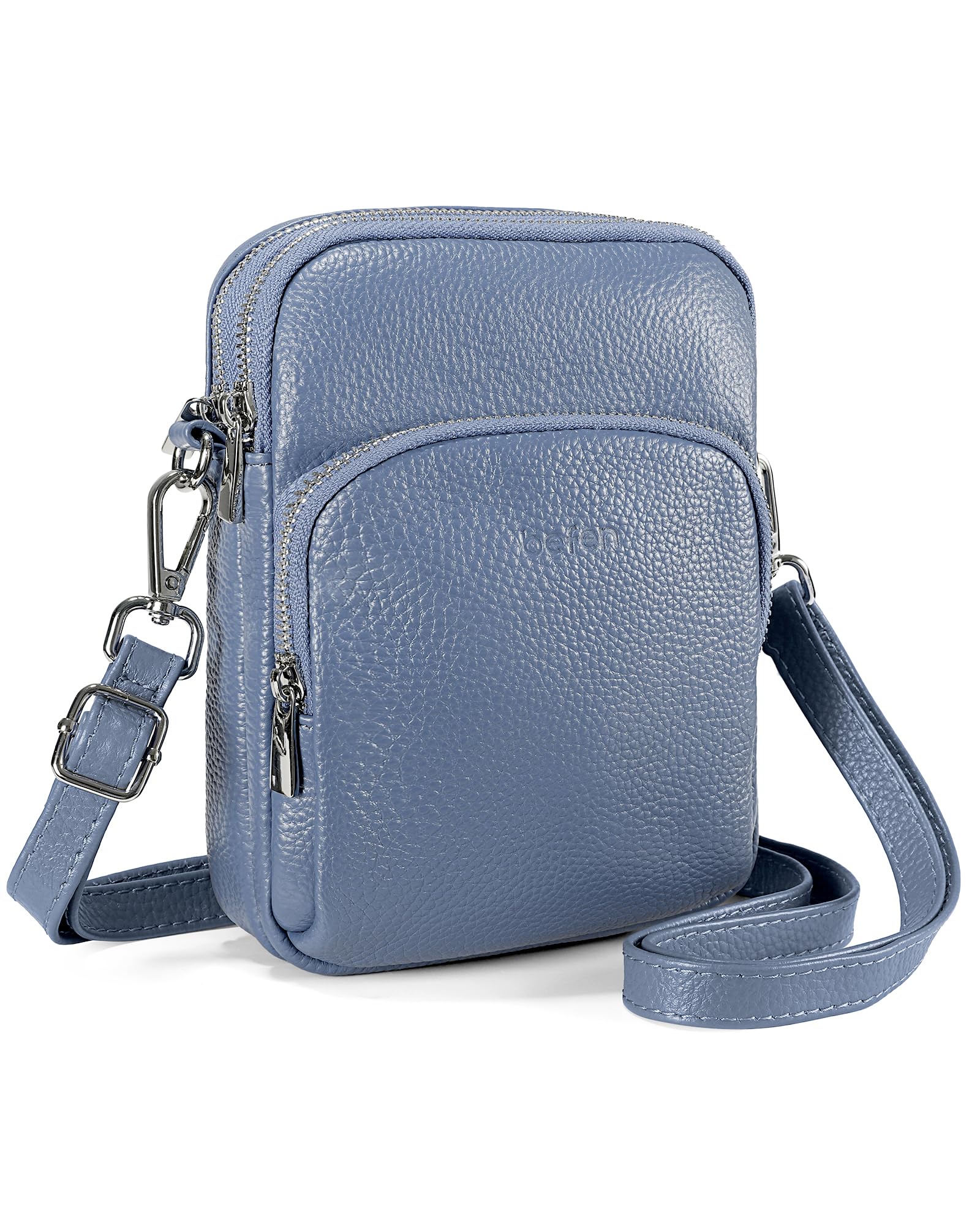 befenSmall Genuine Leather Crossbody Bag for Women Trendy Crossbody Purses  with RFID Blocking Card Slots