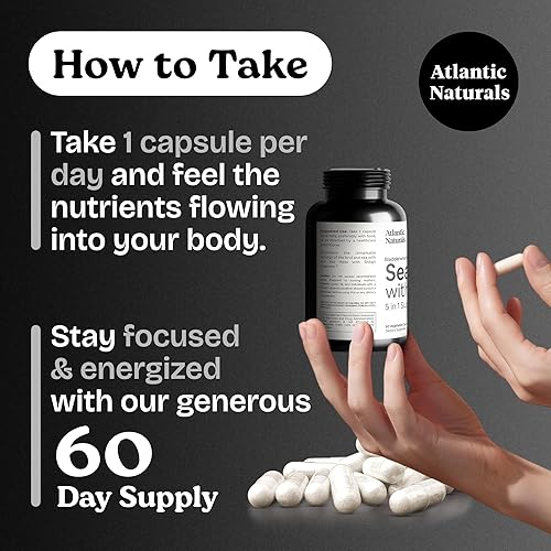 Miniatura 5 de Atlantic Naturals Cápsulas de musgo marino y shilajit  Combo 5 en 1 Seamoss Shilajit con vejiga, raíz de bardana y pimienta negra  Suplementos de