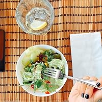 Vista 7 de Salad Forks Set of 6, Flatware Fork 7-Inch, Stainless Steel Table Forks Mirror Polishing (Silver, 6pcs-Round Handle)